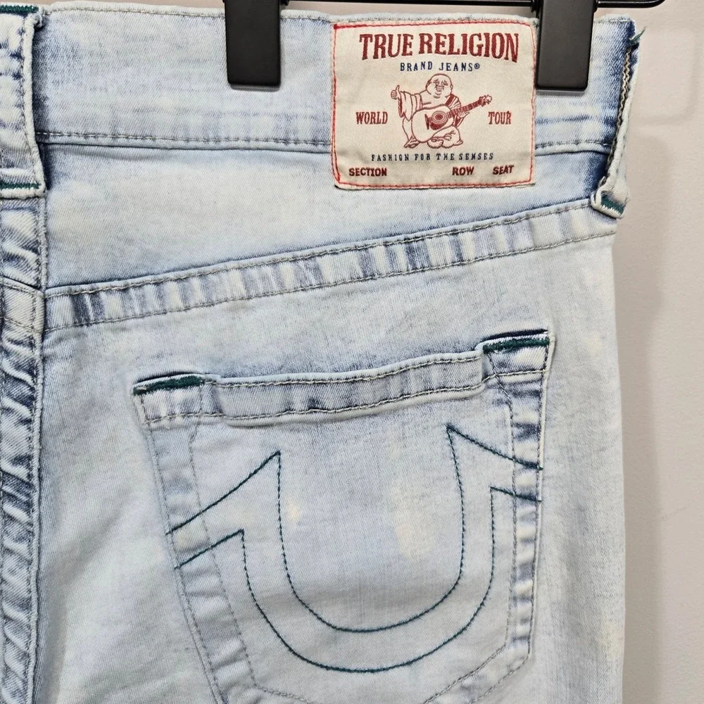 True Religion Ricky Jeans 34 Light Wash Relaxed‎ Straight Streetwear Y2K Skater